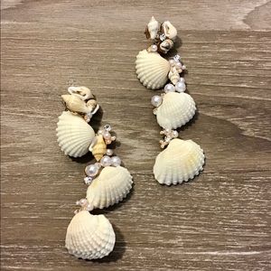 Statement seashell earrings